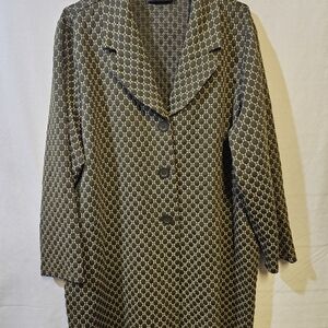 Nina Leonard Olive. and Gold Patterned Jacket